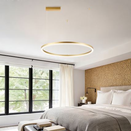 Brilagi - LED stmievateľný luster na lane PORTOFINO LED/60W/230V 3000–6000K pr. 80 cm zlatý + diaľkové ovládanie