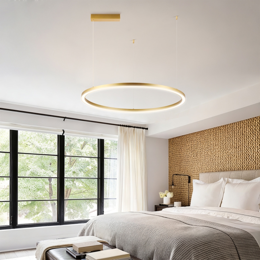 Brilagi - LED stmievateľný luster na lane PORTOFINO LED/60W/230V 3000–6000K pr. 80 cm zlatý + diaľkové ovládanie