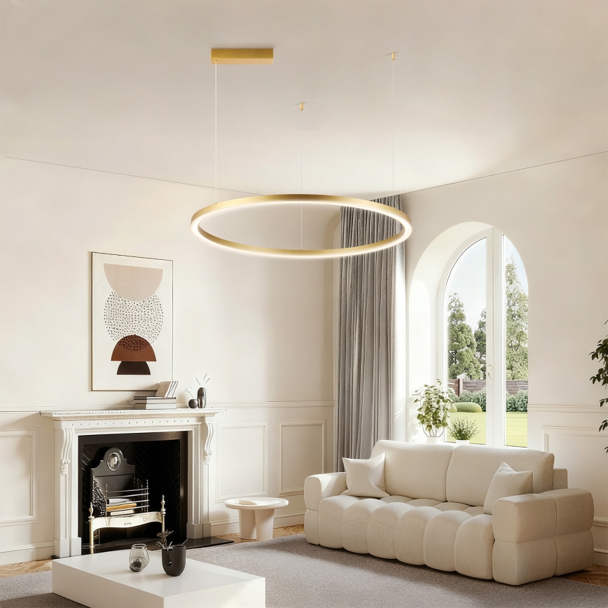 Brilagi - LED stmievateľný luster na lane PORTOFINO LED/60W/230V 3000–6000K pr. 80 cm zlatý + diaľkové ovládanie