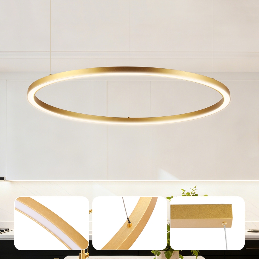 Brilagi - LED stmievateľný luster na lane PORTOFINO LED/60W/230V 3000–6000K pr. 80 cm zlatý + diaľkové ovládanie