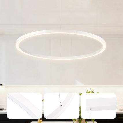 Brilagi - LED luster PORTOFINO na lane, stmievateľný, LED/60W/230V 3000-6000K pr. 80 cm biela + diaľkové ovládanie