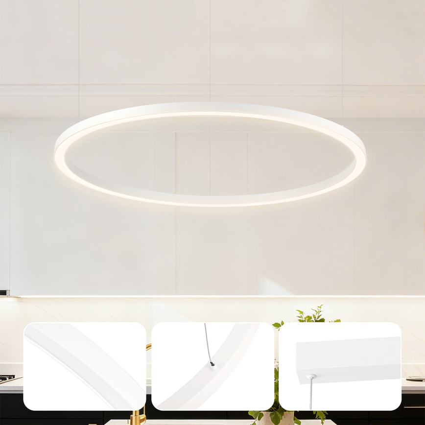 Brilagi - LED luster PORTOFINO na lane, stmievateľný, LED/60W/230V 3000-6000K pr. 80 cm biela + diaľkové ovládanie