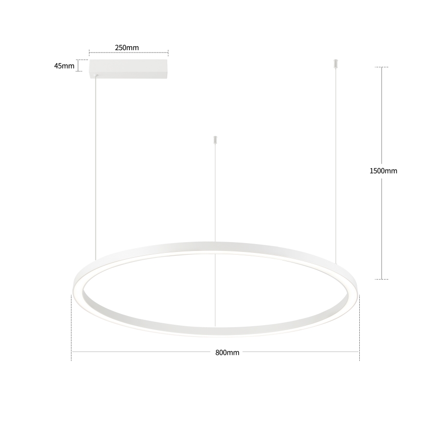 Brilagi - LED luster PORTOFINO na lane, stmievateľný, LED/60W/230V 3000-6000K pr. 80 cm biela + diaľkové ovládanie