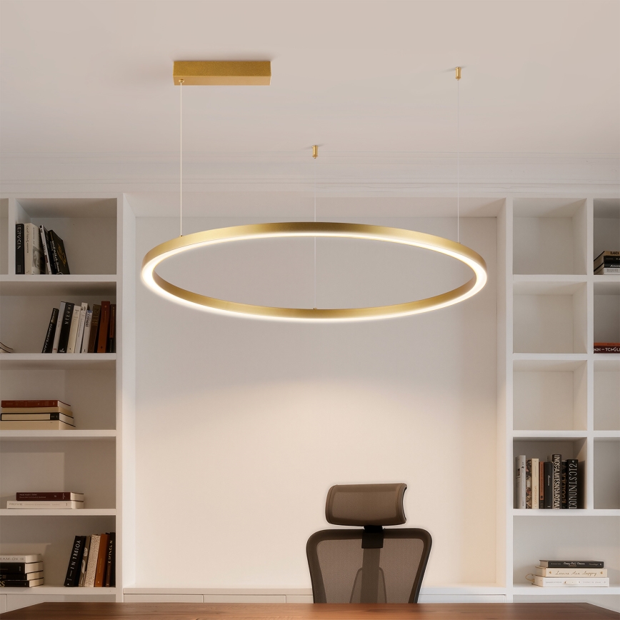Brilagi - LED Stmievateľný závesný luster na lanku PORTOFINO LED/60W/230V 3000-6000K pr. 80 cm zlatý + diaľkové ovládanie