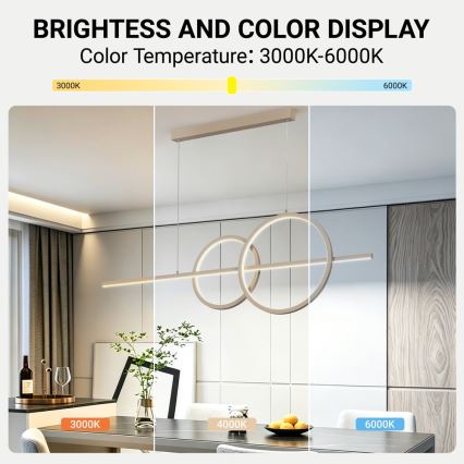 BRILAGI - LED Stmievateľný luster na lane SIGNATURE LED/53W/230V 3000-6000K 120 cm béžový + diaľkové ovládanie