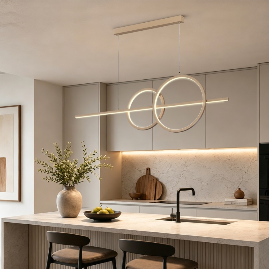 BRILAGI - LED Stmievateľný luster na lane SIGNATURE LED/53W/230V 3000-6000K 120 cm béžový + diaľkové ovládanie