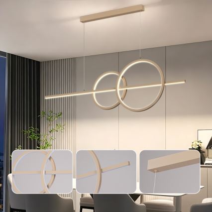 BRILAGI - LED Stmievateľný luster na lane SIGNATURE LED/53W/230V 3000-6000K 120 cm béžový + diaľkové ovládanie
