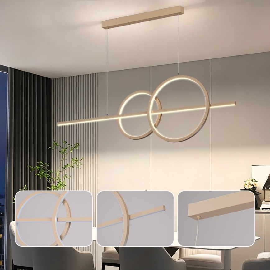 BRILAGI - LED Stmievateľný luster na lane SIGNATURE LED/53W/230V 3000-6000K 120 cm béžový + diaľkové ovládanie
