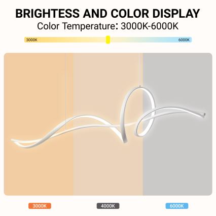 Brilagi - SIGNATURE LED stmievateľný luster na lanku LED/55W/230V 3000-6000K 120x23 cm biela + diaľkové ovládanie