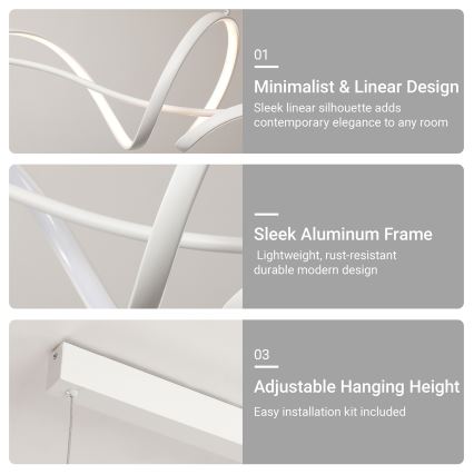 BRILAGI - SIGNATURE LED stmievateľný luster na lanku LED/55W/230V 3000-6000K 120x23 cm biela + diaľkové ovládanie
