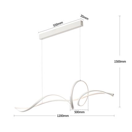 Brilagi - SIGNATURE LED stmievateľný luster na lanku LED/55W/230V 3000-6000K 120x23 cm biela + diaľkové ovládanie