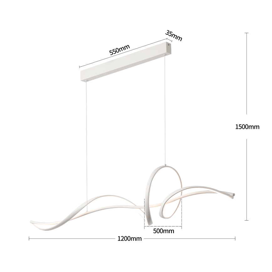 Brilagi - SIGNATURE LED stmievateľný luster na lanku LED/55W/230V 3000-6000K 120x23 cm biela + diaľkové ovládanie