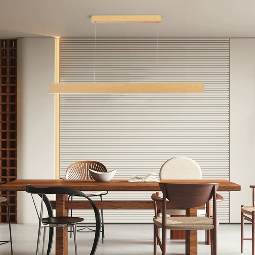 Brilagi - LED stmievateľný luster na lanku SLIMLINE LED/40W/230V 3000-6000K dubový dekor + diaľkové ovládanie