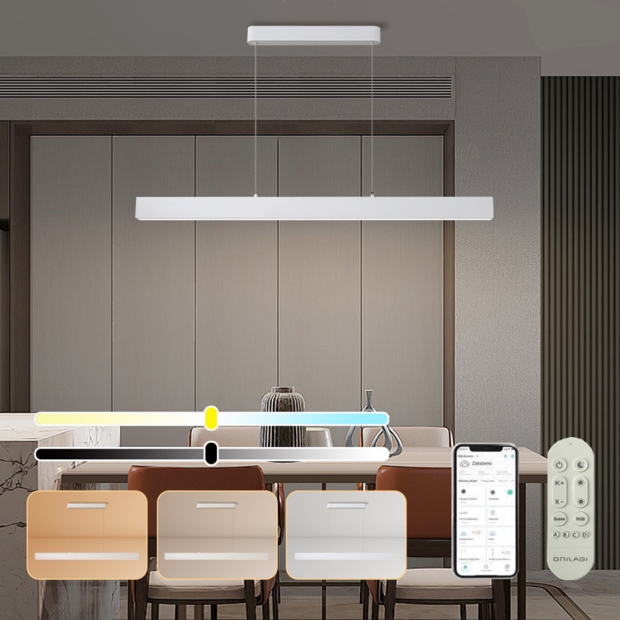 Brilagi - LED stlmiteľný závesný luster na lanku SLEEKLINE SMART LED/40W/230V 3000-6000K Wi-Fi Tuya biela + diaľkové ovládanie
