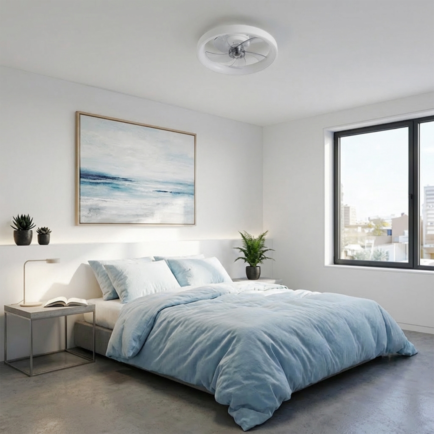 Brilagi - LED stmievateľný stropný ventilátor LED/34W/230V pr. 50 cm biely + diaľkové ovládanie