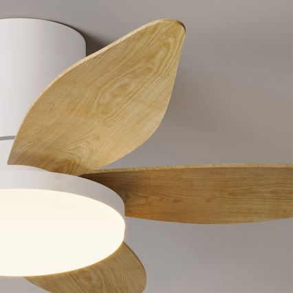 Brilagi - LED Stmievateľný stropný ventilátor LED/32W/230V 95 cm biela/hnedá + diaľkové ovládanie