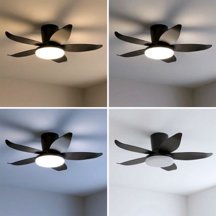 Brilagi - stmievateľný LED stropný ventilátor 32W/230V, priemer 95 cm, čierny + diaľkové ovládanie