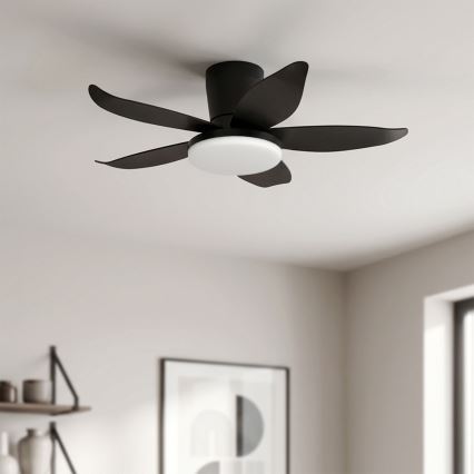 Brilagi - stmievateľný LED stropný ventilátor 32W/230V, priemer 95 cm, čierny + diaľkové ovládanie