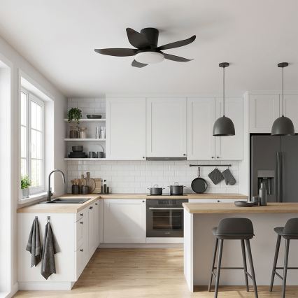 Brilagi - stmievateľný LED stropný ventilátor 32W/230V, priemer 95 cm, čierny + diaľkové ovládanie