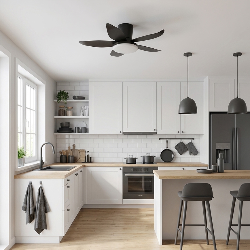 Brilagi - stmievateľný LED stropný ventilátor 32W/230V, priemer 95 cm, čierny + diaľkové ovládanie