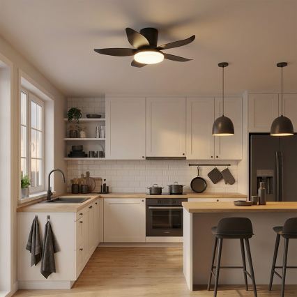 Brilagi - stmievateľný LED stropný ventilátor 32W/230V, priemer 95 cm, čierny + diaľkové ovládanie