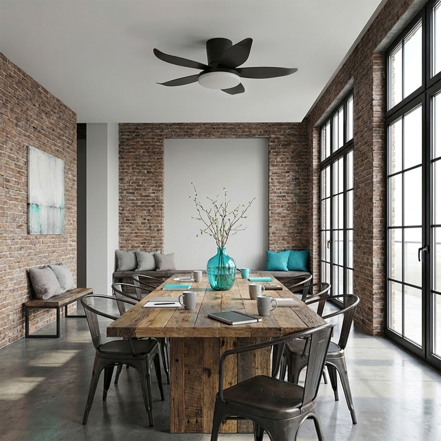 Brilagi - stmievateľný LED stropný ventilátor 32W/230V, priemer 95 cm, čierny + diaľkové ovládanie