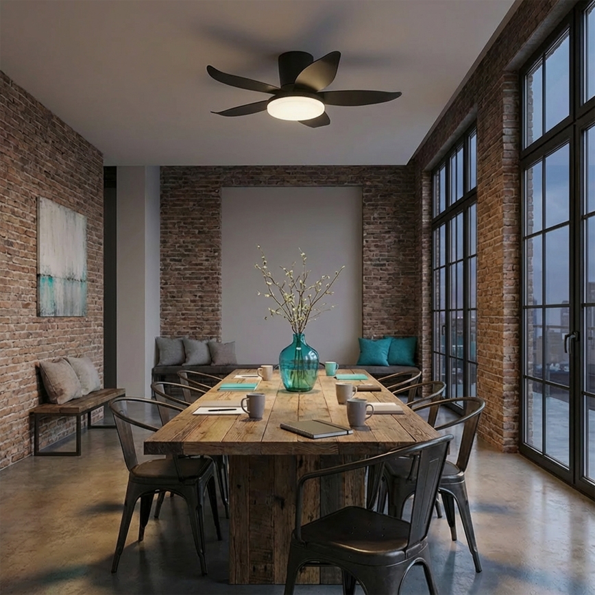 Brilagi - stmievateľný LED stropný ventilátor 32W/230V, priemer 95 cm, čierny + diaľkové ovládanie