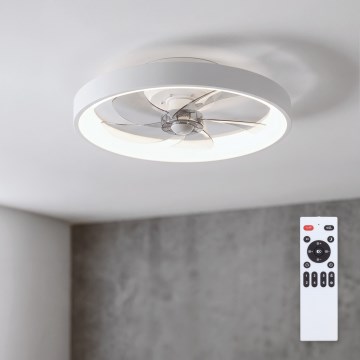 Brilagi - Stmievateľný LED stropný ventilátor LED/34W/230V 3000-6500K pr. 50 cm biela + diaľkové ovládanie