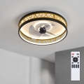 BRILAGI - stmievateľný LED stropný ventilátor LED/34W/230V 3000-6500K priemer 50 cm čierna/zlatá + diaľkové ovládanie