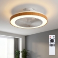 Brilagi - stmievateľný LED stropný ventilátor LED/38W/230V 3000–6500K priemer 50 cm biela/hnedá + diaľkové ovládanie