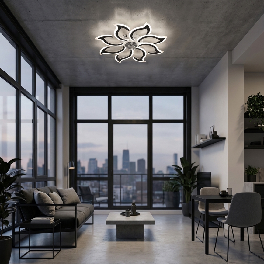 Brilagi - LED stmievateľný stropný ventilátor LED/44W/230V 3000-6500K pr. 90 cm čierna + diaľkové ovládanie