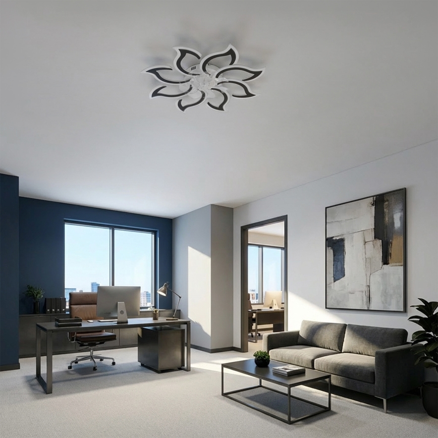 Brilagi - LED stmievateľný stropný ventilátor LED/44W/230V 3000-6500K pr. 90 cm čierna + diaľkové ovládanie