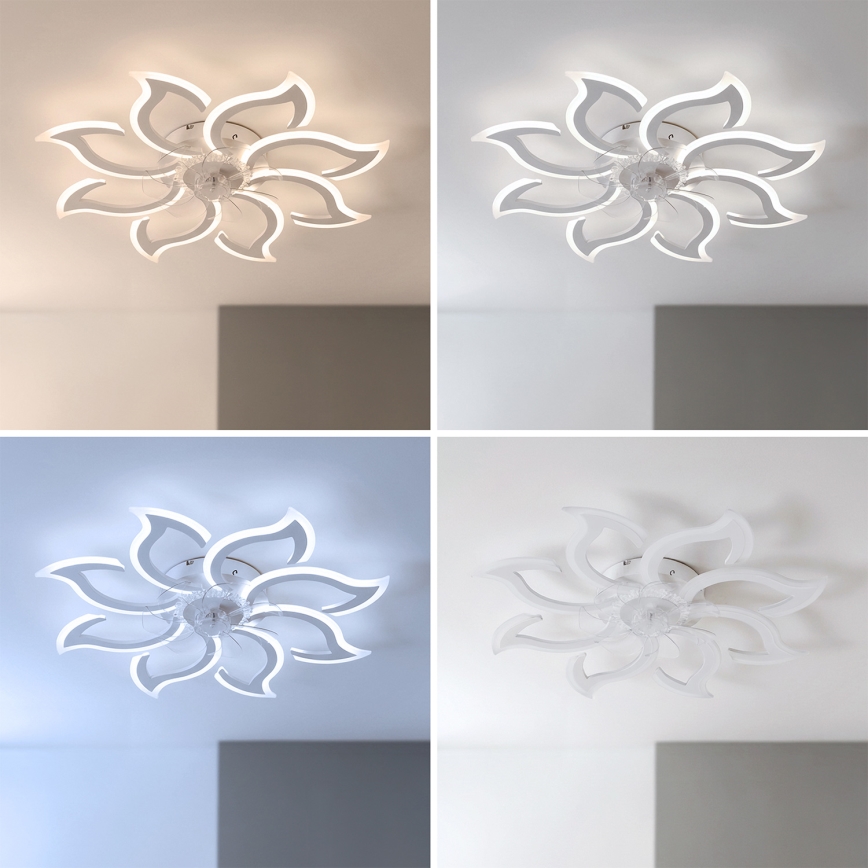 Brilagi - LED stmievateľný stropný ventilátor LED/44W/230V 3000-6500K pr. 90 cm biely + diaľkové ovládanie