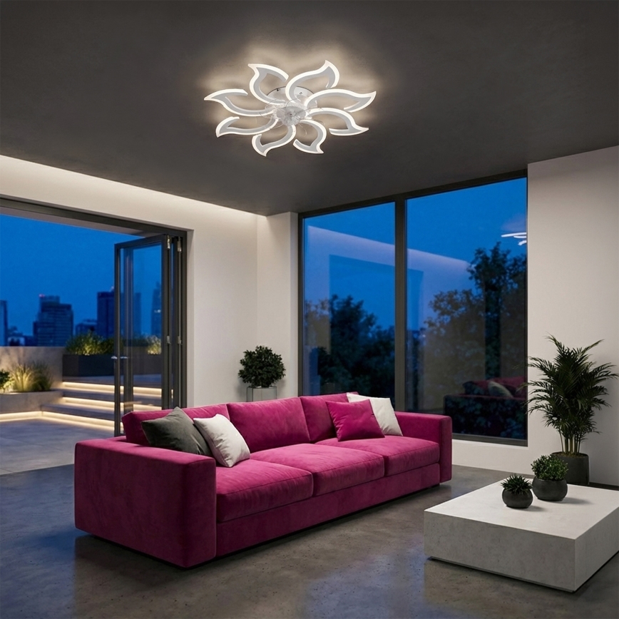 Brilagi - LED stmievateľný stropný ventilátor LED/44W/230V 3000-6500K pr. 90 cm biely + diaľkové ovládanie