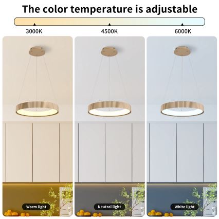 Brilagi - LED stmievateľný luster na lanku FALCON MODERN LED/30W/230V 3000-6500K 40 cm béžový + diaľkové ovládanie