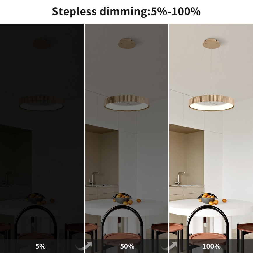 Brilagi - LED stmievateľný luster na lanku FALCON MODERN LED/30W/230V 3000-6500K 40 cm béžový + diaľkové ovládanie