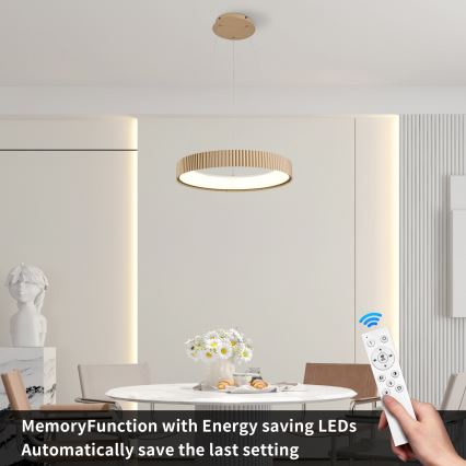 Brilagi - LED stmievateľný luster na lanku FALCON MODERN LED/30W/230V 3000-6500K 40 cm béžový + diaľkové ovládanie