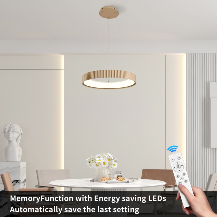 Brilagi - LED stmievateľný luster na lanku FALCON MODERN LED/30W/230V 3000-6500K 40 cm béžový + diaľkové ovládanie