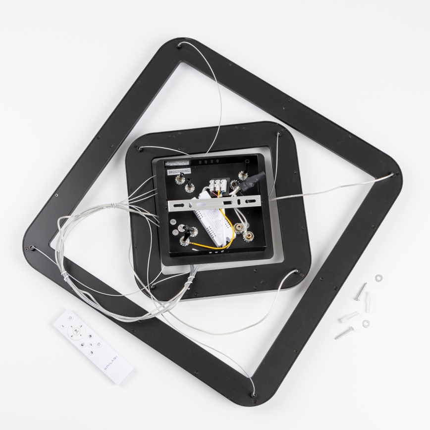 Brilagi - LED Stmievateľný luster na lanku FALCON SLIM LED/78W/230V 3000-6500K 50x50 cm čierna + diaľkové ovládanie