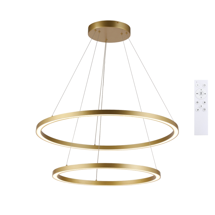 Brilagi - LED stmievateľný luster na lankách PORTOFINO LED/98W/230V 3000-6000K pr. 80 cm zlatý + diaľkové ovládanie