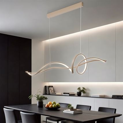 BRILAGI - LED stmievateľný luster na lane SIGNATURE LED/55W/230V 3000-6000K 120x23 cm béžový + diaľkové ovládanie