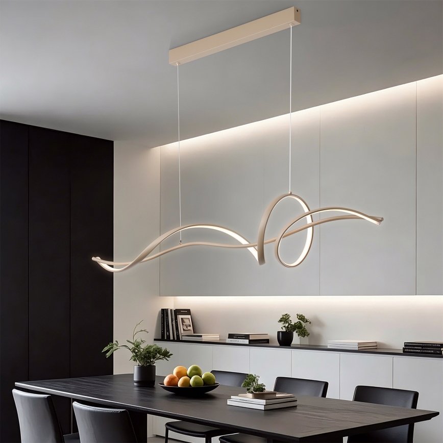 BRILAGI - LED stmievateľný luster na lane SIGNATURE LED/55W/230V 3000-6000K 120x23 cm béžový + diaľkové ovládanie