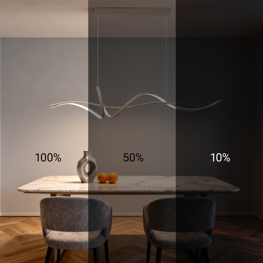 BRILAGI - LED stmievateľný luster na lane SIGNATURE LED/55W/230V 3000-6000K 120x23 cm béžový + diaľkové ovládanie