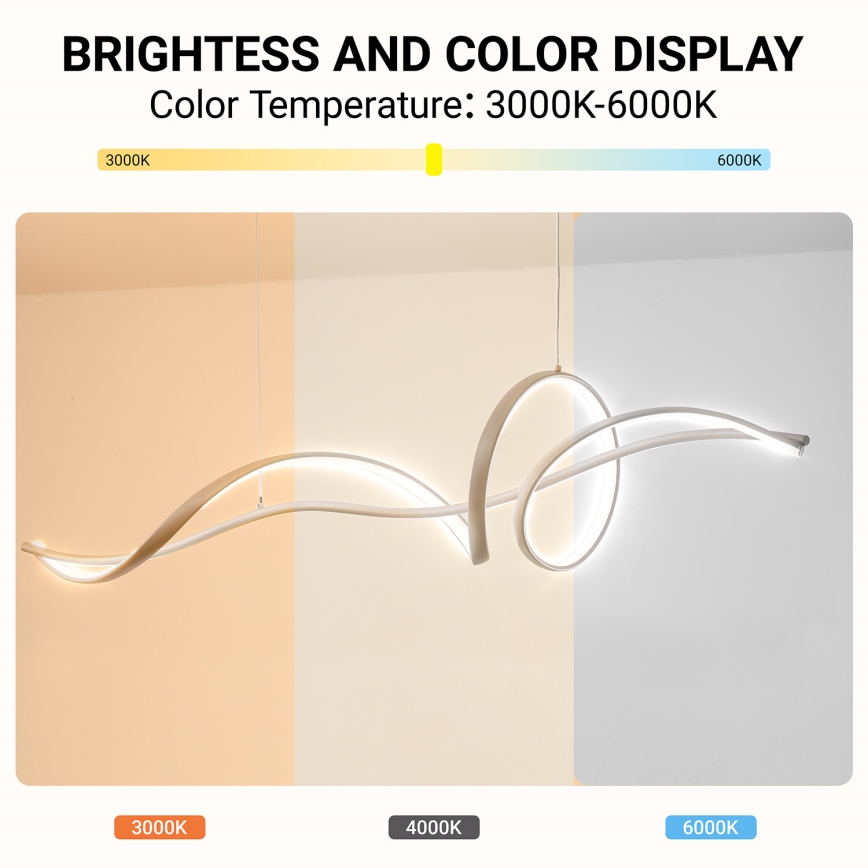BRILAGI - LED stmievateľný luster na lane SIGNATURE LED/55W/230V 3000-6000K 120x23 cm béžový + diaľkové ovládanie