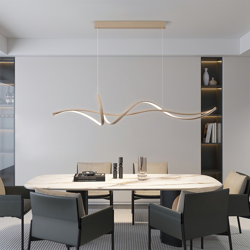 BRILAGI - LED stmievateľný luster na lane SIGNATURE LED/55W/230V 3000-6000K 120x23 cm béžový + diaľkové ovládanie