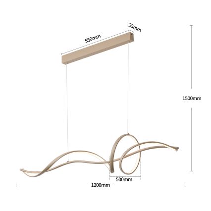 Brilagi - LED stmievateľný luster na lane SIGNATURE LED/55W/230V 3000-6000K 120x23 cm béžový + diaľkové ovládanie