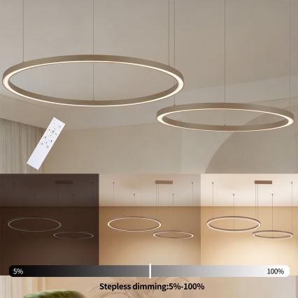 Brilagi - LED Stmievateľný luster na lanku PORTOFINO LED/98W/230V 3000-6000K béžová + diaľkové ovládanie