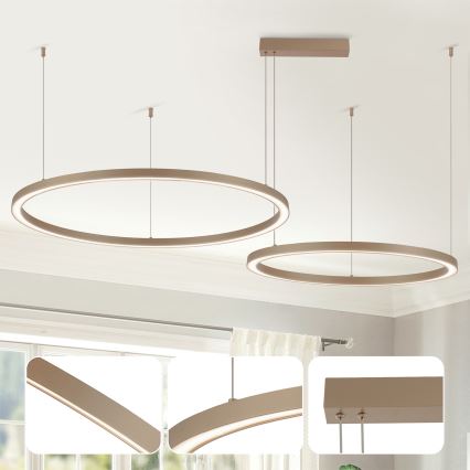 Brilagi - LED Stmievateľný luster na lanku PORTOFINO LED/98W/230V 3000-6000K béžová + diaľkové ovládanie