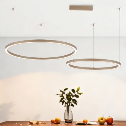Brilagi - LED Stmievateľný luster na lanku PORTOFINO LED/98W/230V 3000-6000K béžová + diaľkové ovládanie