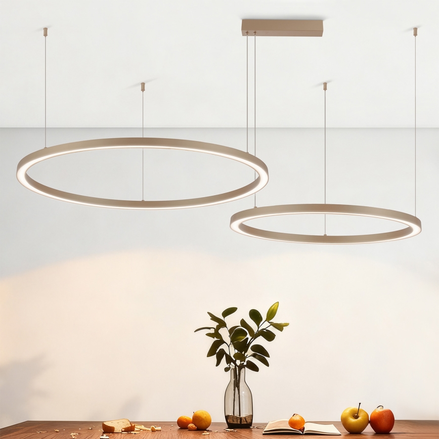 Brilagi - LED Stmievateľný luster na lanku PORTOFINO LED/98W/230V 3000-6000K béžová + diaľkové ovládanie